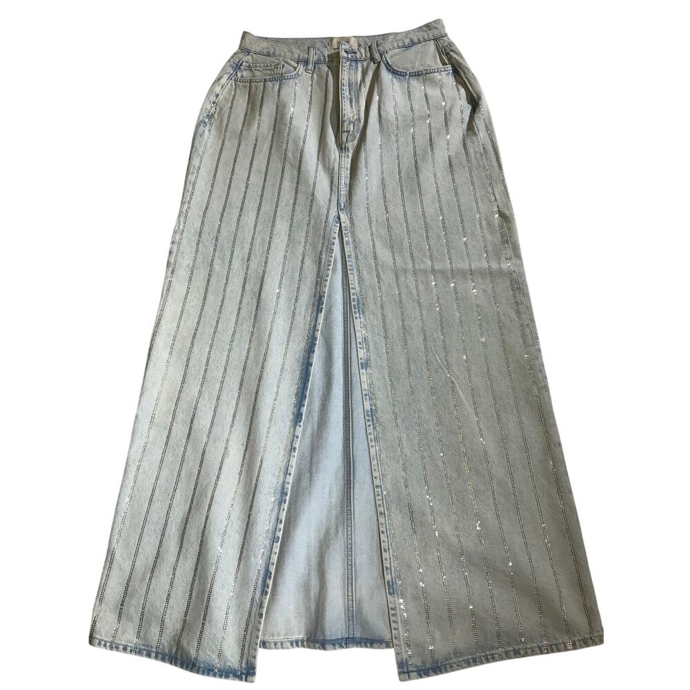 Triarchy Women's Blue  Ms. Sofiane  High-Rise Slit Denim Skirt - Size 31 - NWT